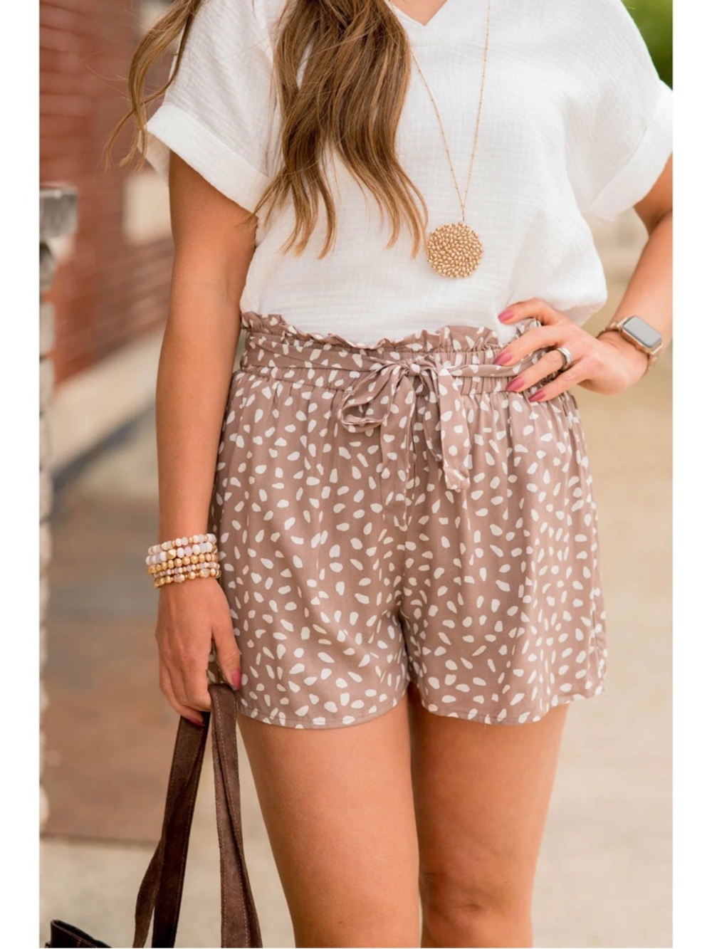 ALLIE ROSE Women’s Printed Tie-Waist Shorts
